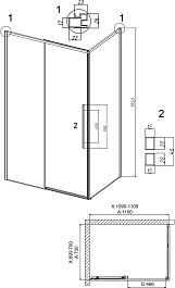 Grossman  Душевой уголок Galaxy 110x70x195 профиль черный матовый стекло тонированное – фотография-10